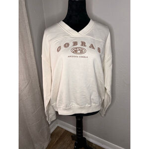 H&M Divided Cream Auburn Arizona Cobras V-Neck Long Sleeve Sweatshirt XL